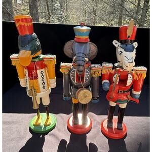Rare VTG 1992 Swank Animal Christmas Nutcrackers 12” Hand Painted Limited Ed